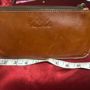 Wallet Brown Leather Wallet with Zipper Closure-Patricia Nash